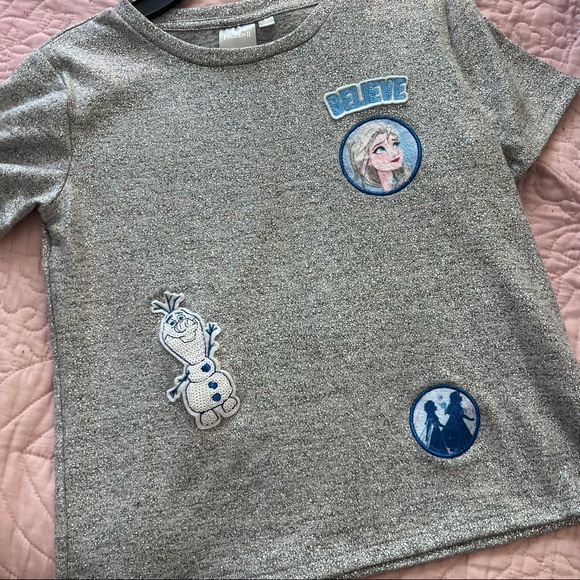 Frozen 2 girls silver top size large 10/12 - Picture 1 of 6